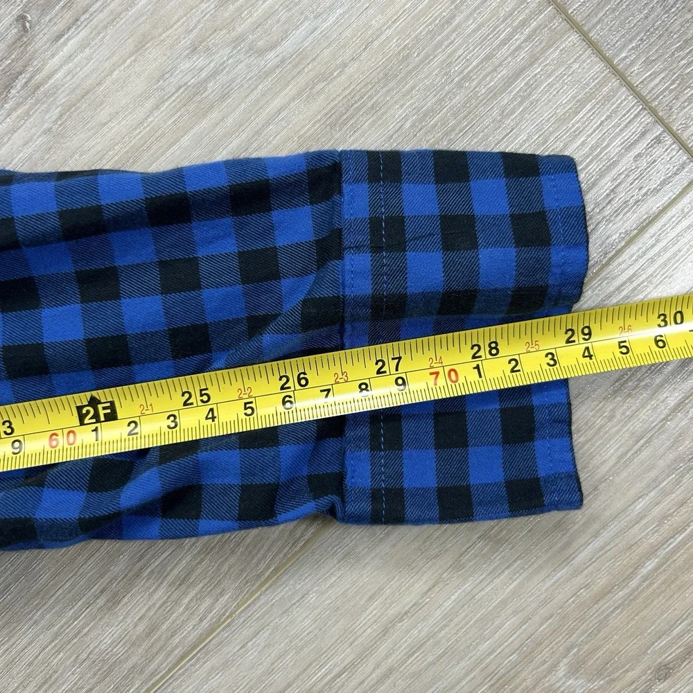 Polo‎ Ralph Lauren Youth Large 14-16 Blue Checkered Button Down Camp Pockets
